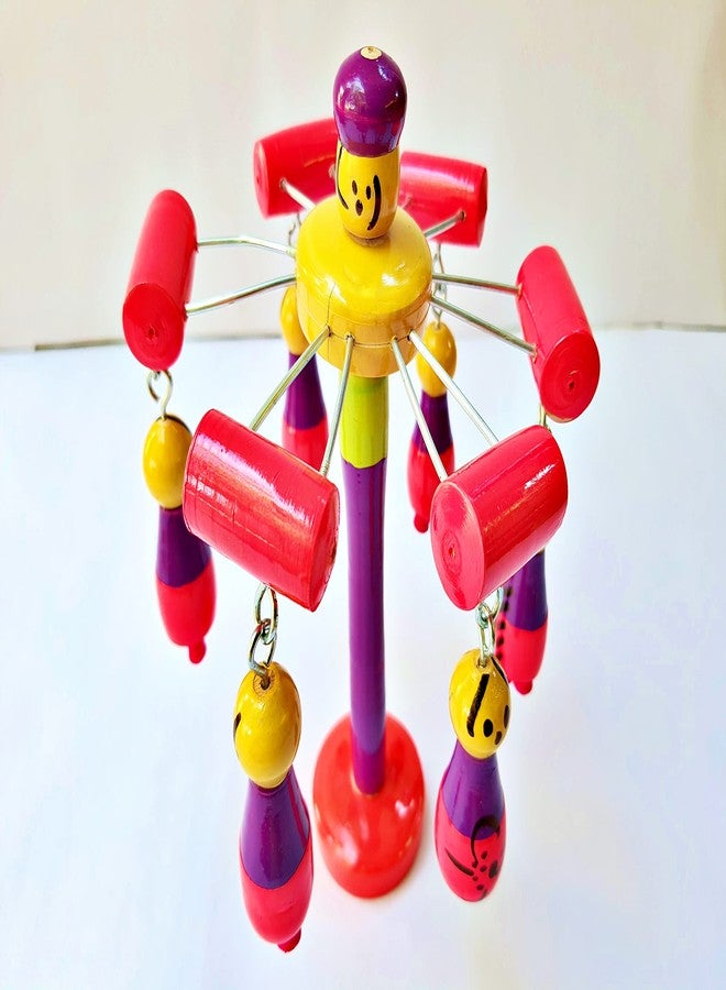 Prime Choice Toys Prime Choice Wooden Traditional Merry Go Round Toy for Kids, Balancing Toy for Kids, Wooden Balancing Toy, Carousel Toy for Kids, Merry Go Round Toy for Babies (Pack of 1) - Image 4